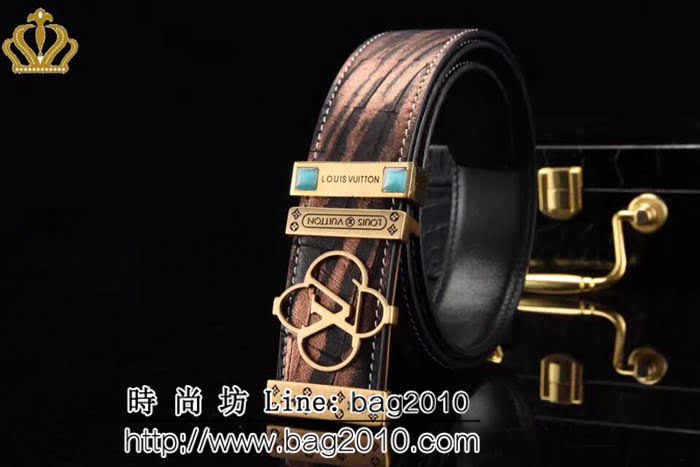 路易威登LV 2017夏季新款單面原版荔枝紋專櫃款 男士皮帶 LHG1006